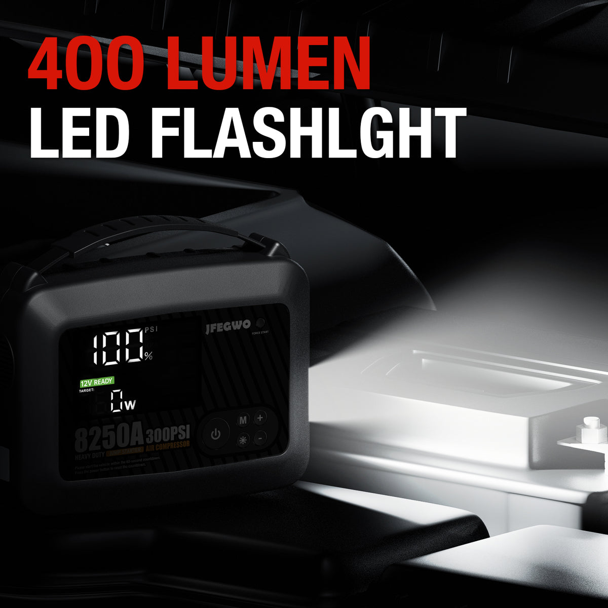 JFEGWO 8250A Super Jump Starter con compressore d'aria