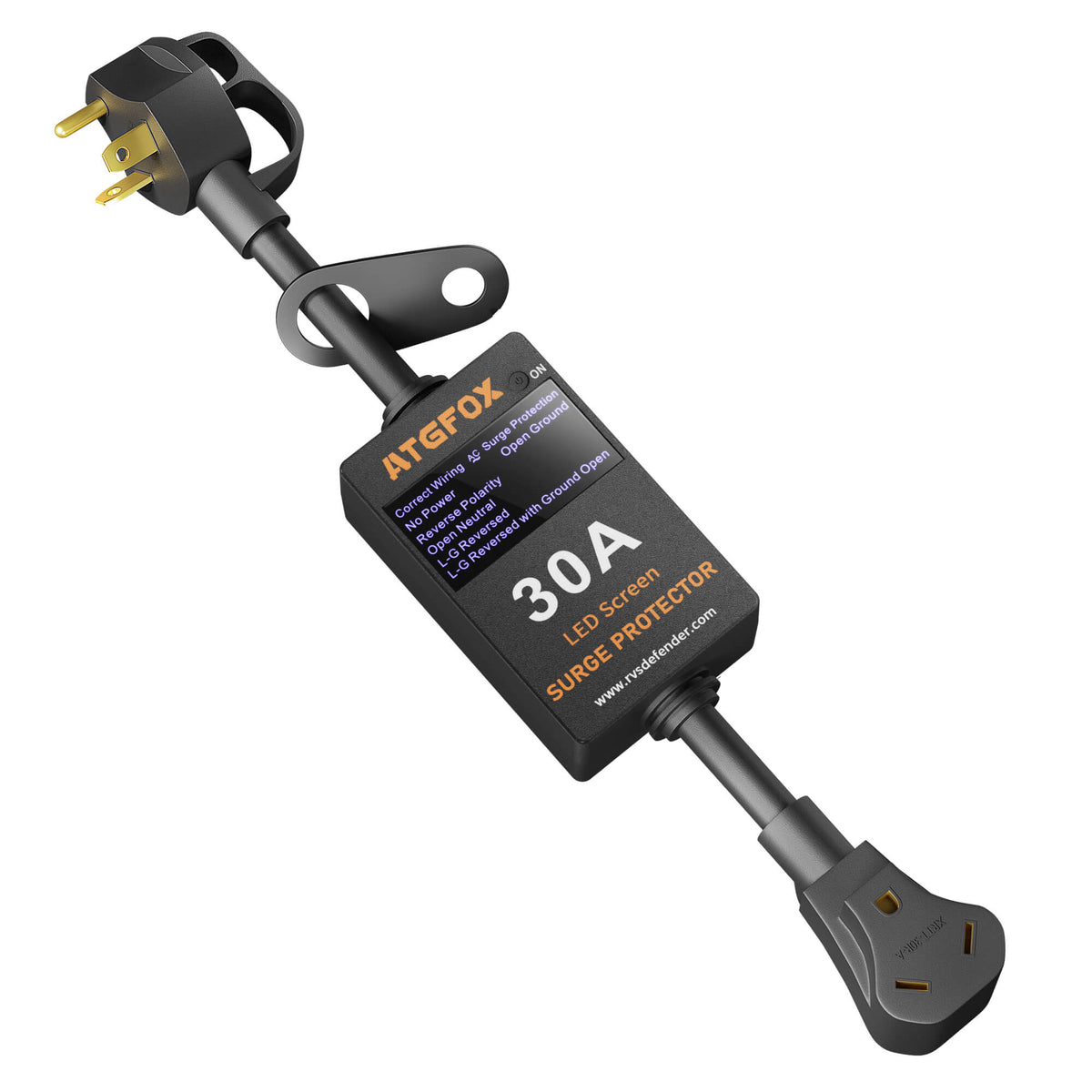 Parasurtenseur ATGFOX RV 4100J, analyseur de circuit 30 A, écran LED intelligent 3, 55 pouces, dispositifs de protection contre les surtensions avec couvercle étanche