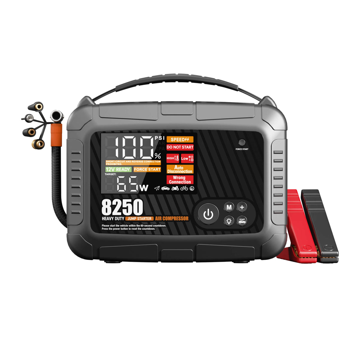 JFEGWO CS02-8250A Super Jump Starter con compressore d'aria