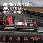 JF.EGWO JFEGWO 6000A Jump Starter Car Battery Booster 65W Fast Charging Total 230W Power Bank, Pro - JF.EGWO