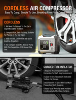 JF.EGWO JFEGWO Tire Inflator Portable Air compressor 300PSI Silver - JF.EGWO