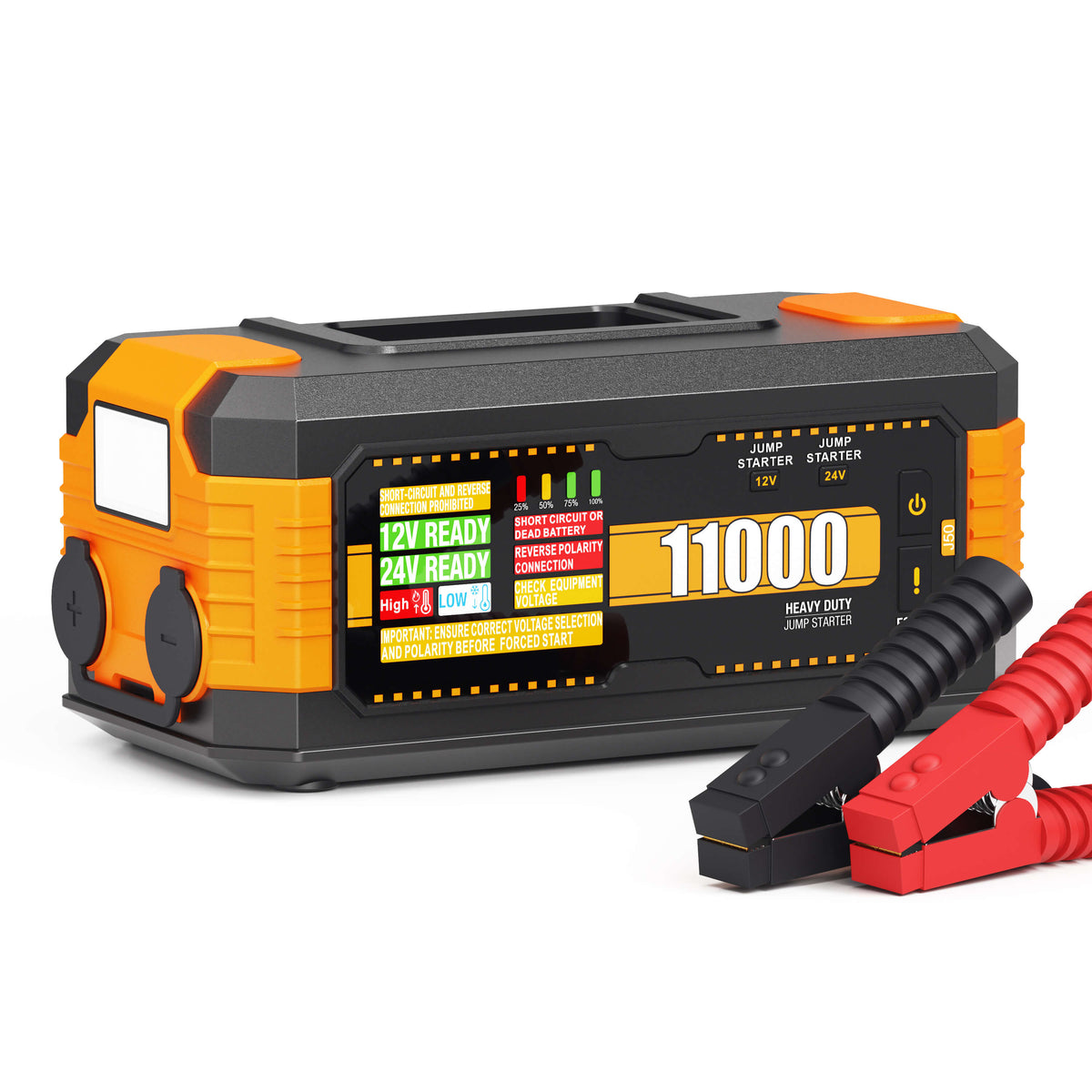 J50 Smart Car Jump Starter, Professional 12V/24V Auto-Detection, Long-Lasting Power, Over-Voltage, Short Circuit & More Safety Protections