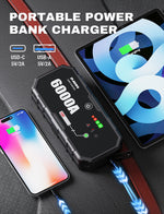 JFEGWO 6000A Car Jump Starter Battery Charger