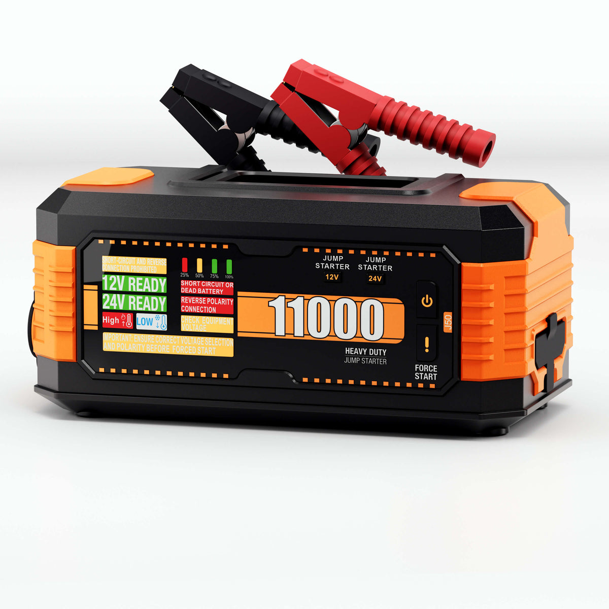 J50 Smart Car Jump Starter, Professional 12V/24V Auto-Detection, Long-Lasting Power, Over-Voltage, Short Circuit & More Safety Protections