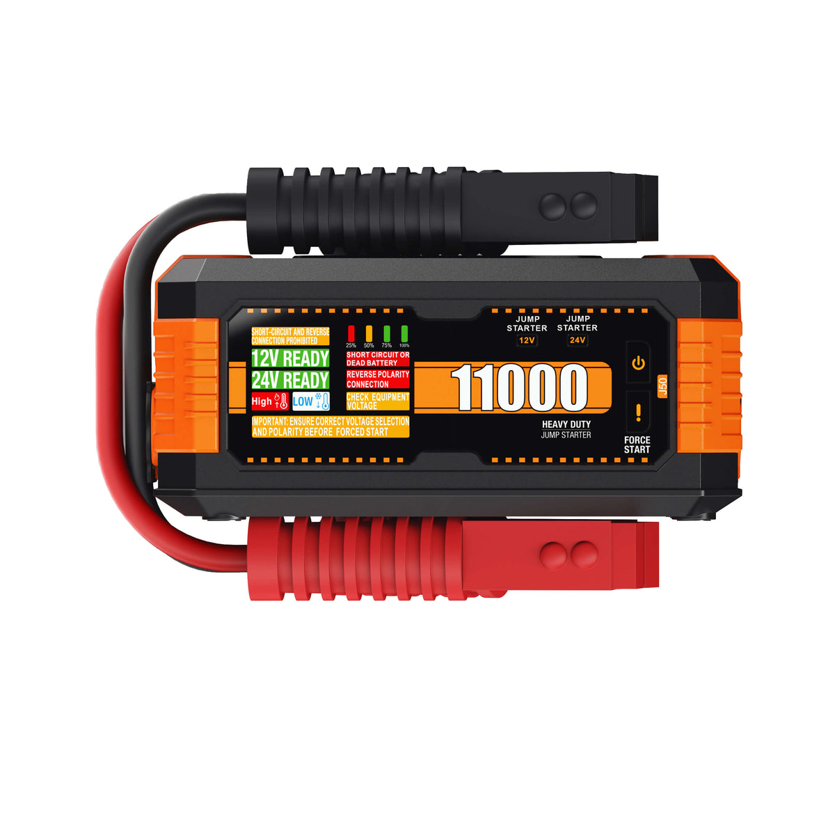 J50 Smart Car Jump Starter, Professional 12V/24V Auto-Detection, Long-Lasting Power, Over-Voltage, Short Circuit & More Safety Protections