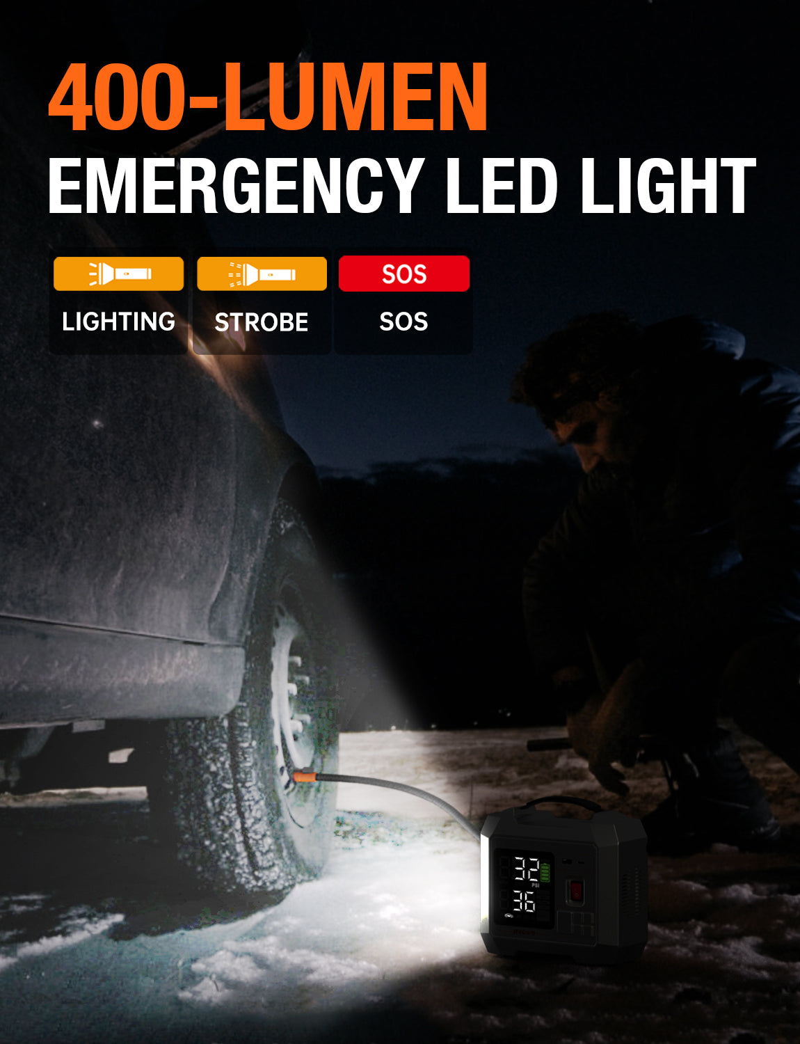 JF.EGWO JFEGWO Tire Inflator Portable Air compressor 300PSI Silver - JF.EGWO