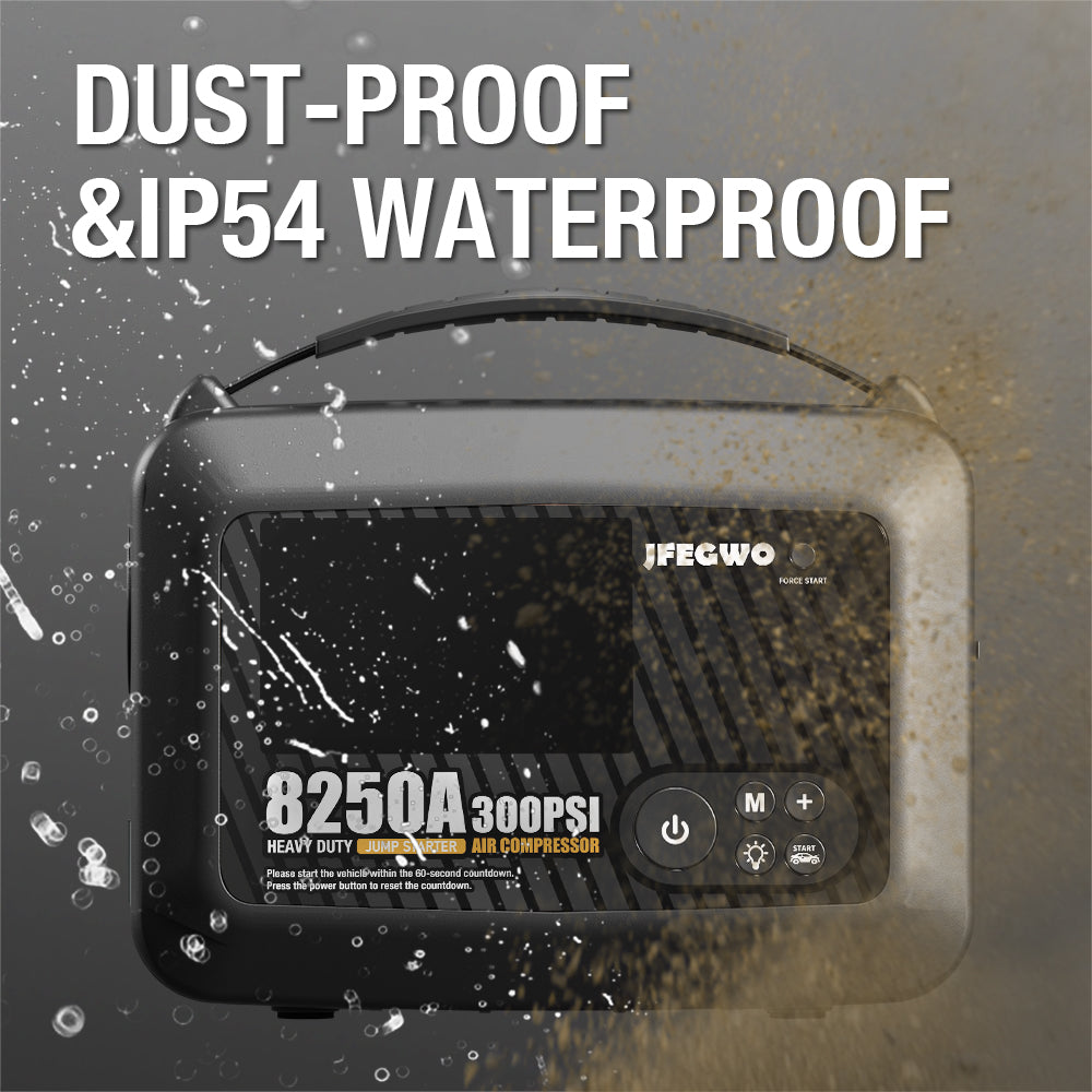 JFEGWO 8250A Super Jump Starter con compressore d'aria
