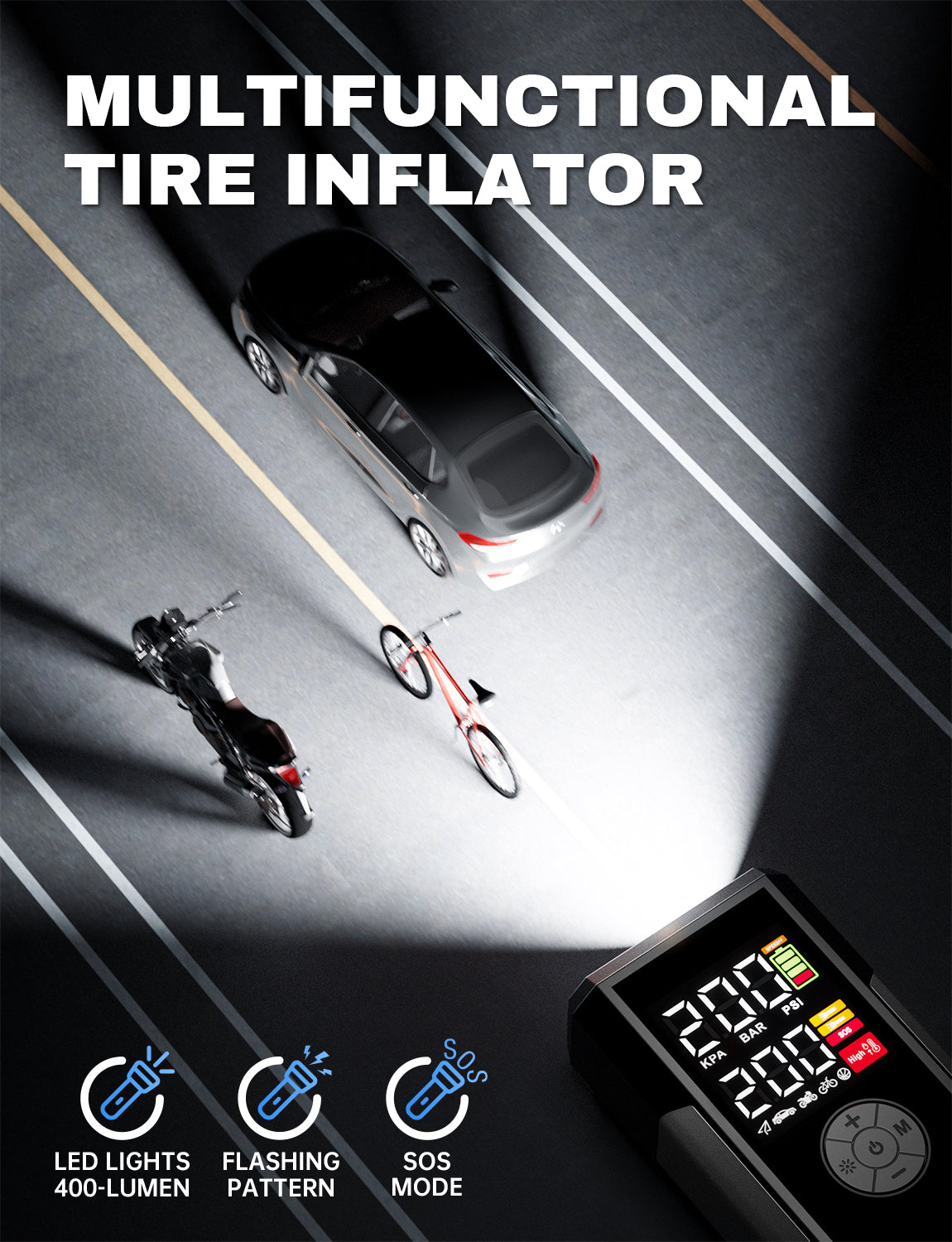 JF.EGWO JFEGWO Portable Air Inflator, Grey - JF.EGWO