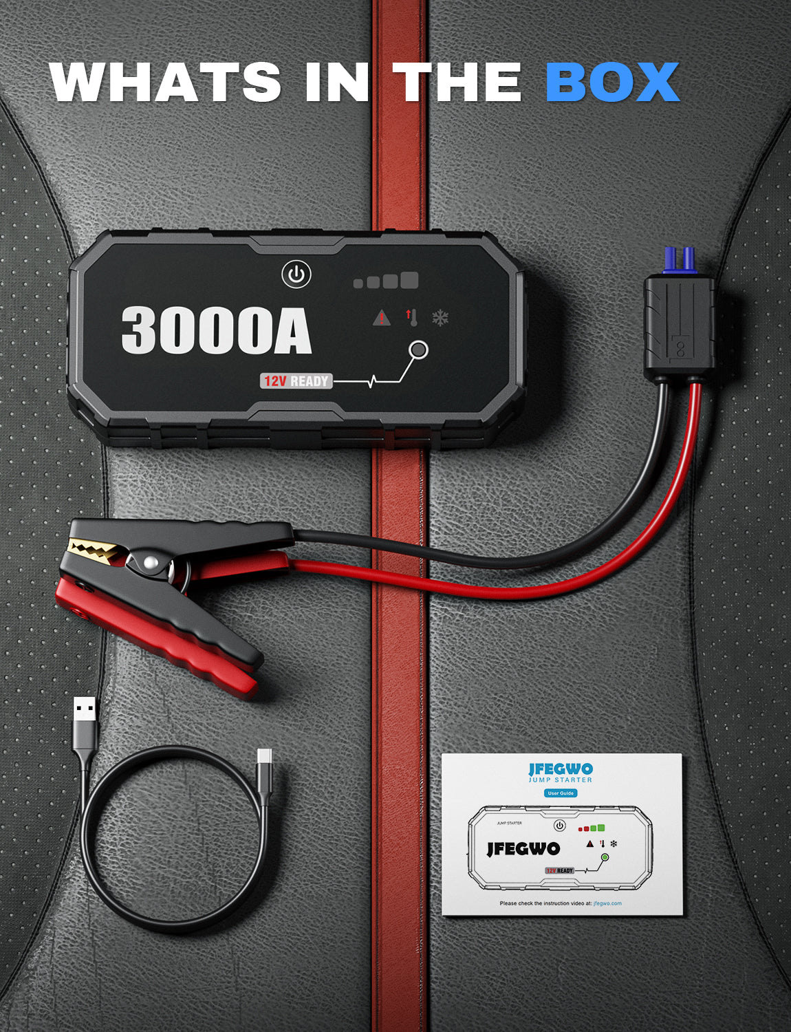 JF.EGWO JFEGWO 3000A Car Jump Starter Battery Charger - JF.EGWO