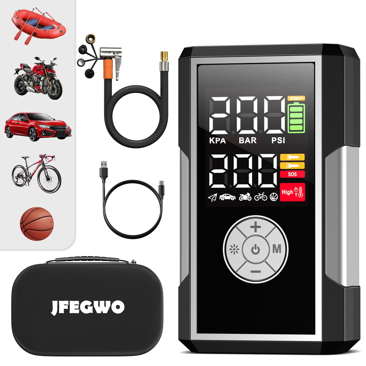 JFEGWO Portable Air Inflator, Grey
