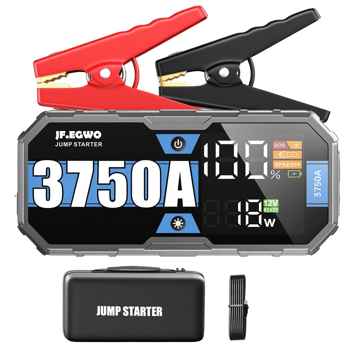 JFEGWO 3750A Jump Starter per auto con potenziatore di batterie