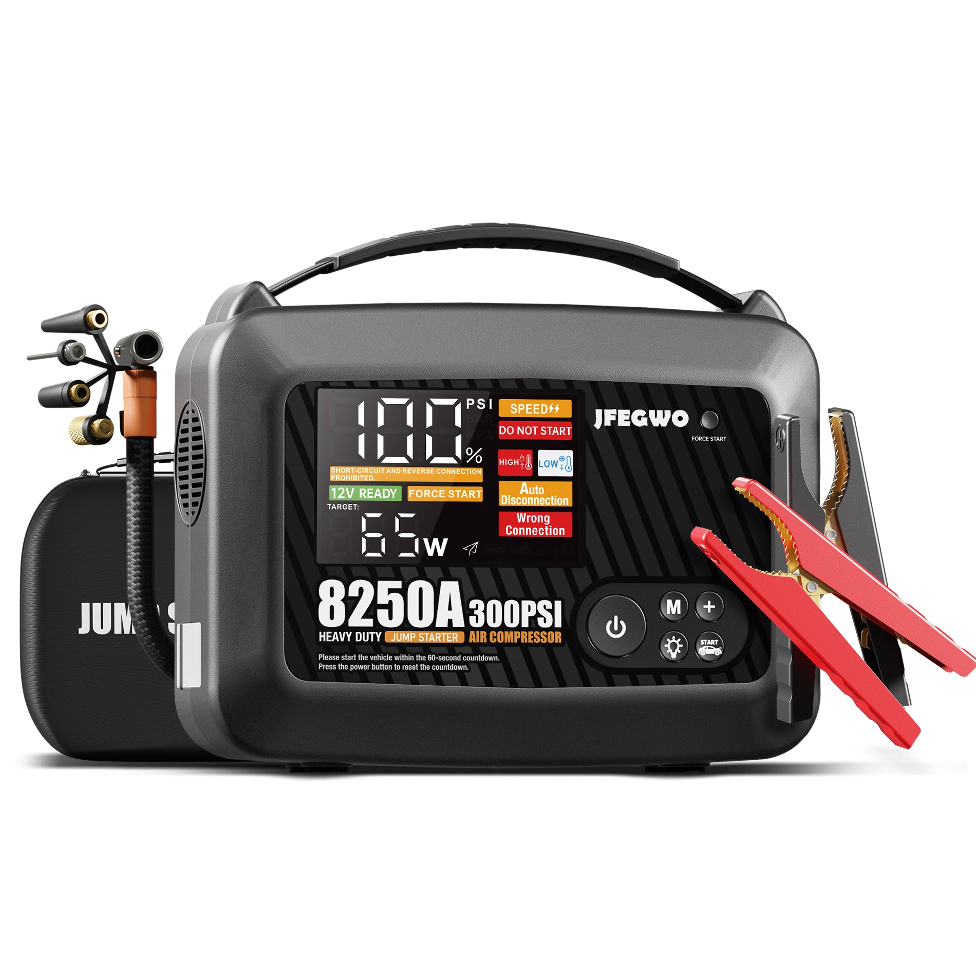 The JFEGWO 825A super Jump Starter with Air compressor