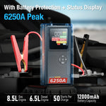 JFEGWO CS02 Plus 6250A Avviatore di emergenza per batteria auto con compressore d'aria (formato tascabile)