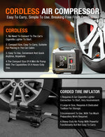 JF.EGWO JFEGWO Tire Inflator Portable Air compressor 300PSI Black - JF.EGWO