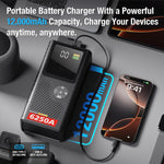 JFEGWO CS02 Plus 6250A Avviatore di emergenza per batteria auto con compressore d'aria (formato tascabile)