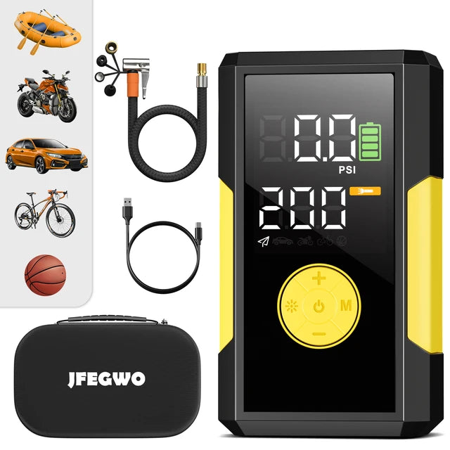 JFEGWO Gonfleur d’air portable, jaune